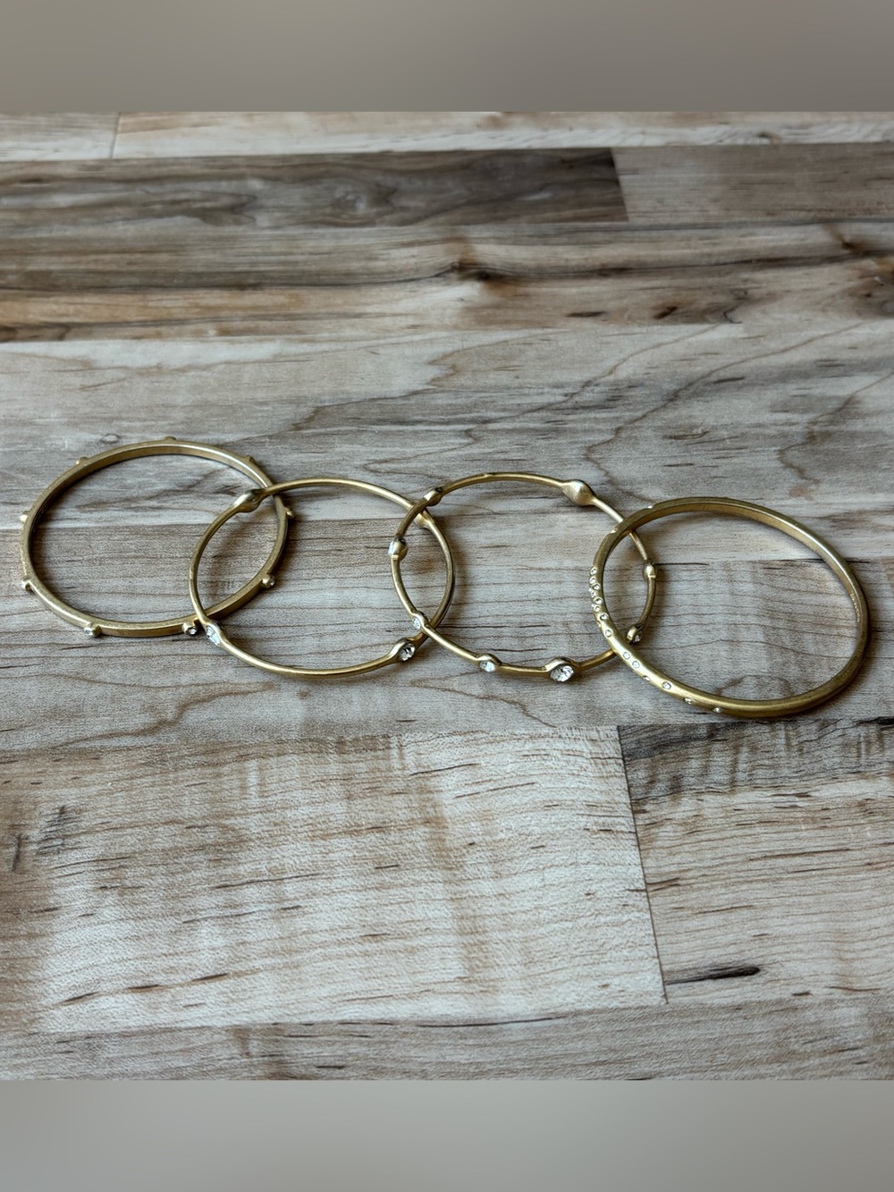 Lia Sophia Gold-Tone Crystal Accent Bangle Set - Picture 2 of 6